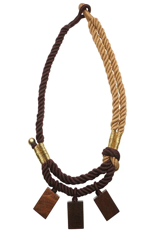 Mayabazaar 'Classic' Engraved wooden Umid Necklace