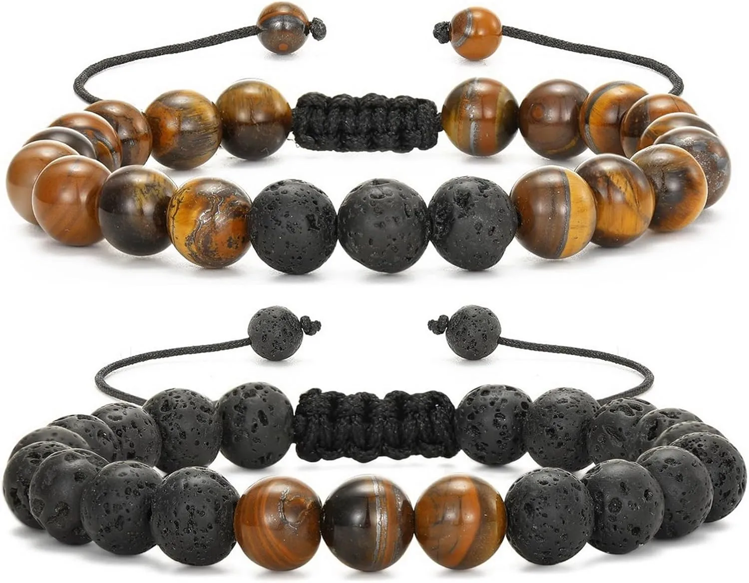 MengPa Mens Beaded Bracelets Bracelet Lava Rock Beads Stone Trendy Jewelry Sets Gifts for Him Boyfriend