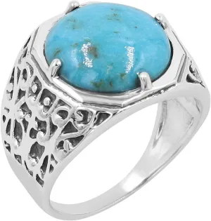 Men's Rings, Silver Rings, Turquoise Men's Rings, Handmade Gemstone Rings, Best Gift For Him, Statement Rings For Men
