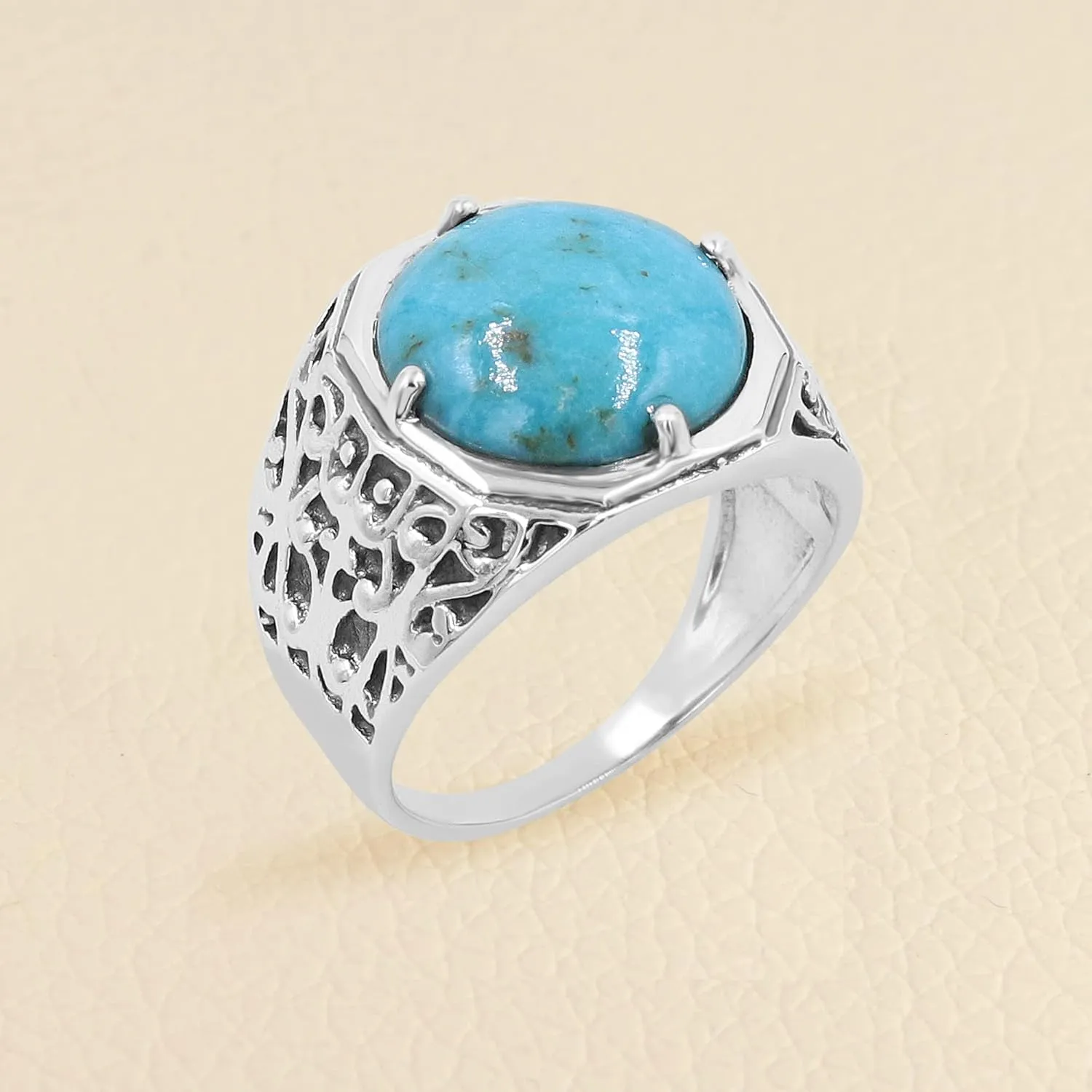 Men's Rings, Silver Rings, Turquoise Men's Rings, Handmade Gemstone Rings, Best Gift For Him, Statement Rings For Men