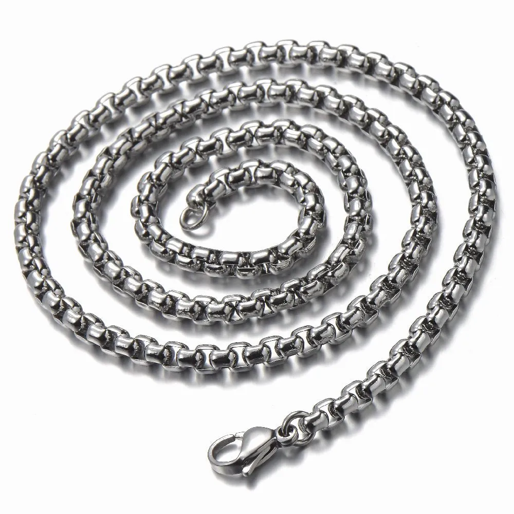 Mens Womens Stainless Steel Vintage Whale Pendant Necklace with 30 inch Wheat Chain, Unique