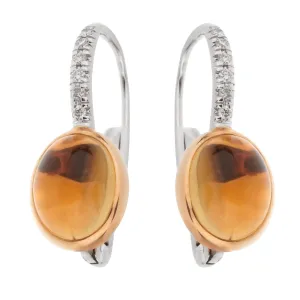 Mimi Milano Citrine Diamond White Gold Drop Earrings