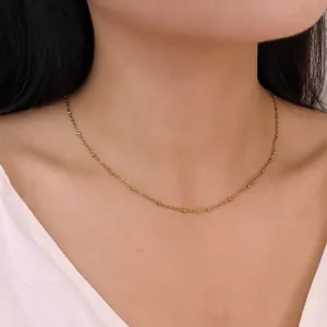 Mini Beaded Chain Gold Filled Necklace