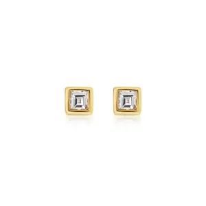 Mini Carre Ribbon Set Diamond Studs