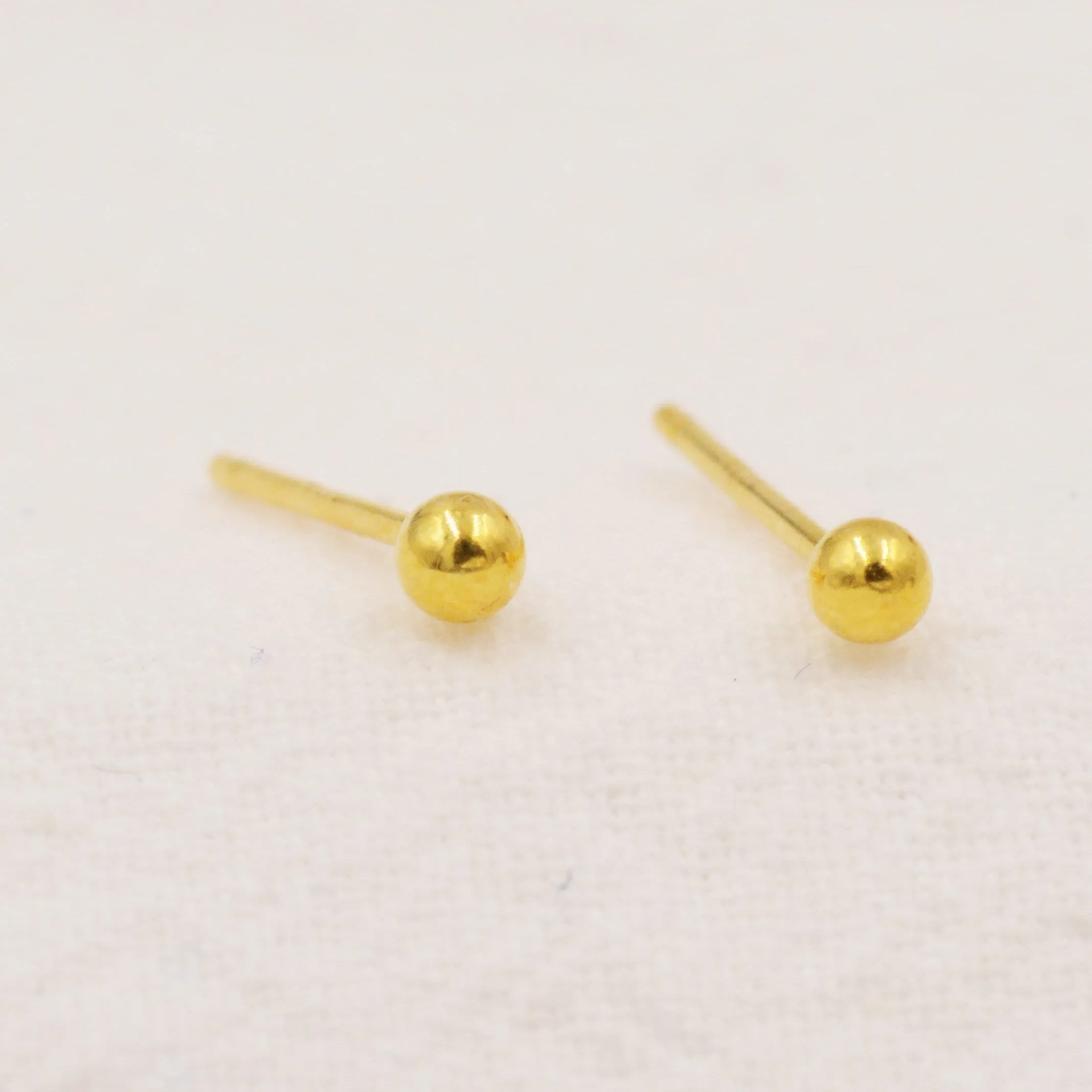 Minimalist Ball Stud Earrings in Sterling Silver, Gold Plated Sterling Silver, Simple Ball Stud, Tiny Ball Stud, 2mm 3mm 4mm 5mm