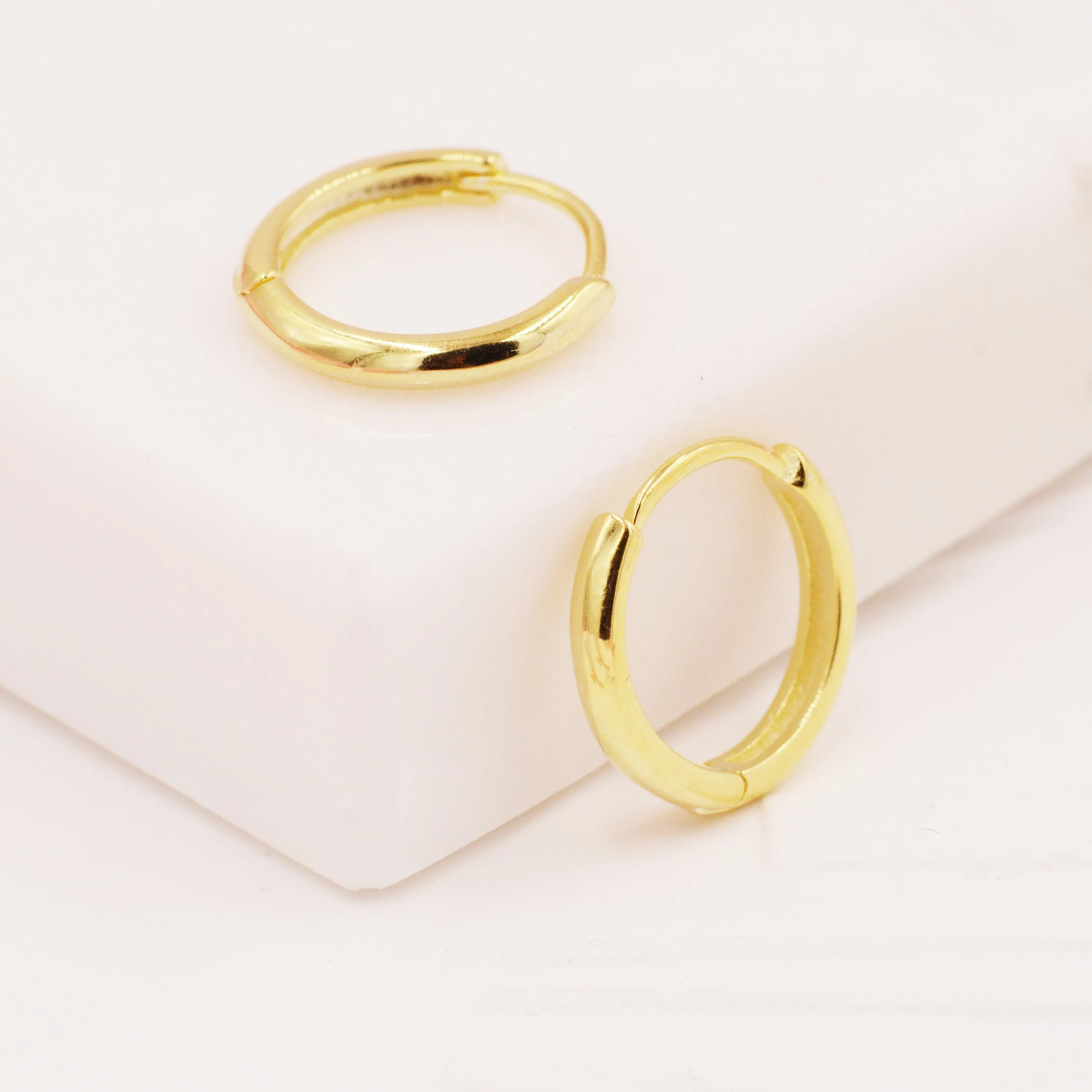 Minimalist Huggie Hoops in Sterling Silver, 6mm,  8mm and 10mm Skinny Hoops, Rose Gold or Gold, Simple Hoop Earrings