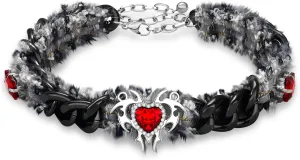 MISS RIGHT Necklaces for Women Adjustable Classic Collar Necklaces for Women Red Choker Snowflake Choker Necklace Christmas Necklaces for Women Snowflake Pendant Choker Winter Jewelry Gift