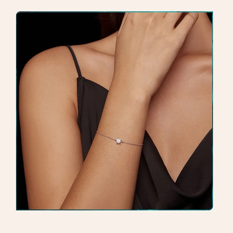 Moissanite Bracelet with 925 Sterling Silver Chain (0.6CT | 1CT)