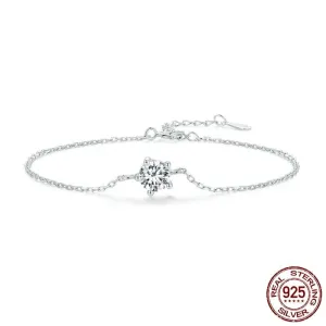 Moissanite Bracelet with 925 Sterling Silver Chain (0.6CT | 1CT)