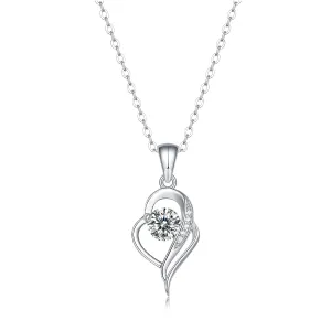 Moissanite Pendant Necklace for Women | 925 Sterling Silver with 18K Gold Plating | Heartstrings Design