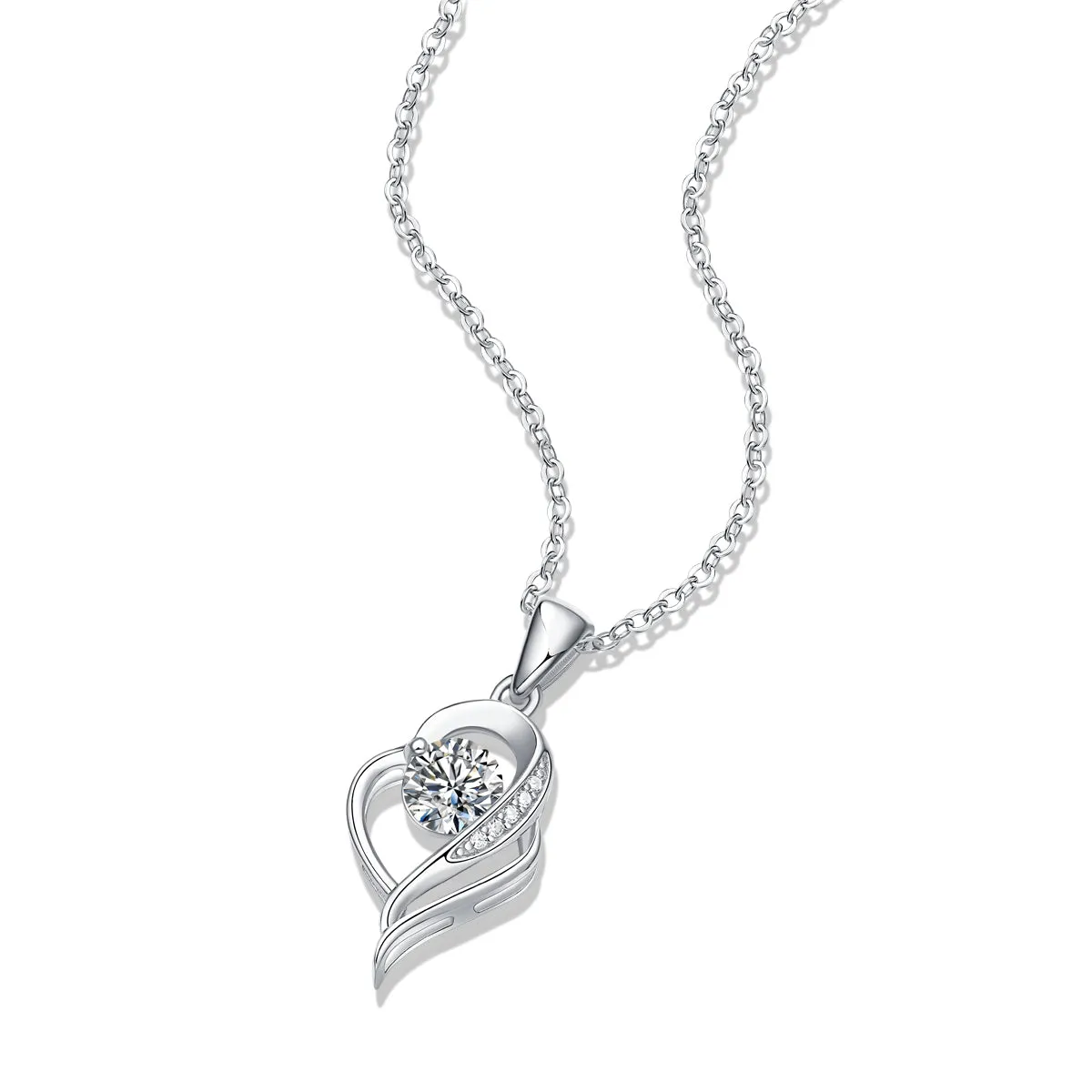Moissanite Pendant Necklace for Women | 925 Sterling Silver with 18K Gold Plating | Heartstrings Design