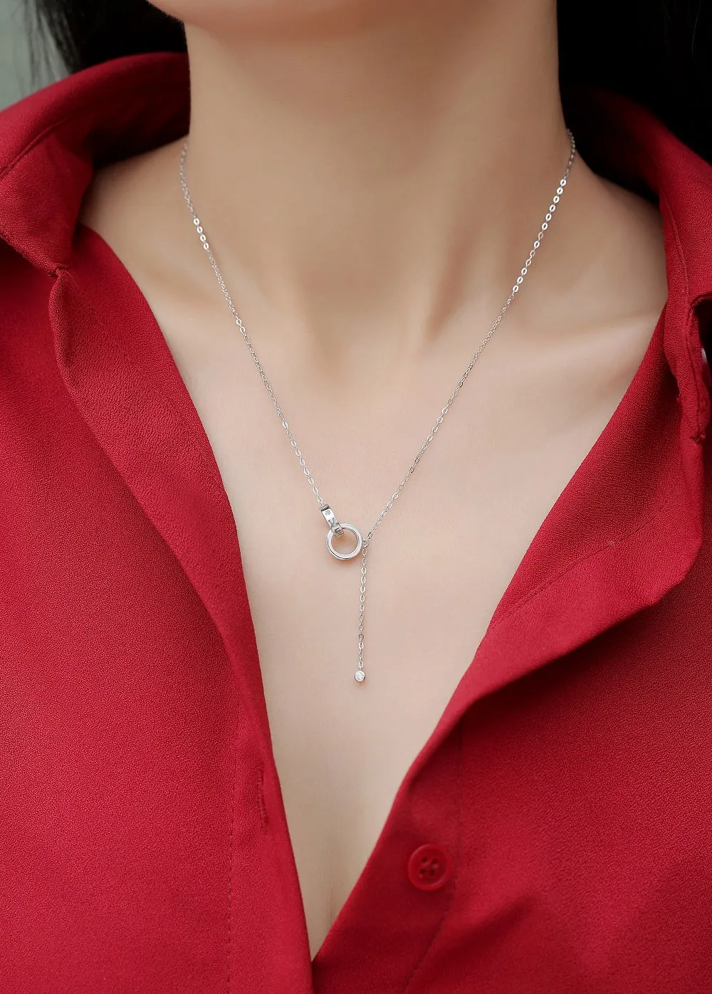 Moissanite Pendant Necklace for Women | 925 Sterling Silver with 18K Gold Plating | Interweaving of Love Design