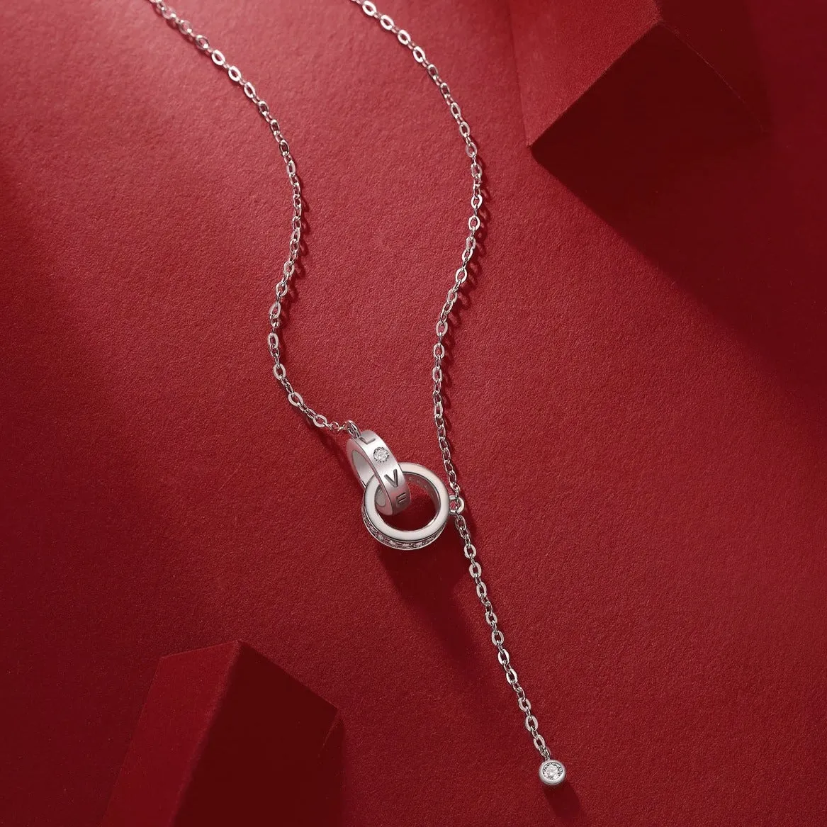 Moissanite Pendant Necklace for Women | 925 Sterling Silver with 18K Gold Plating | Interweaving of Love Design