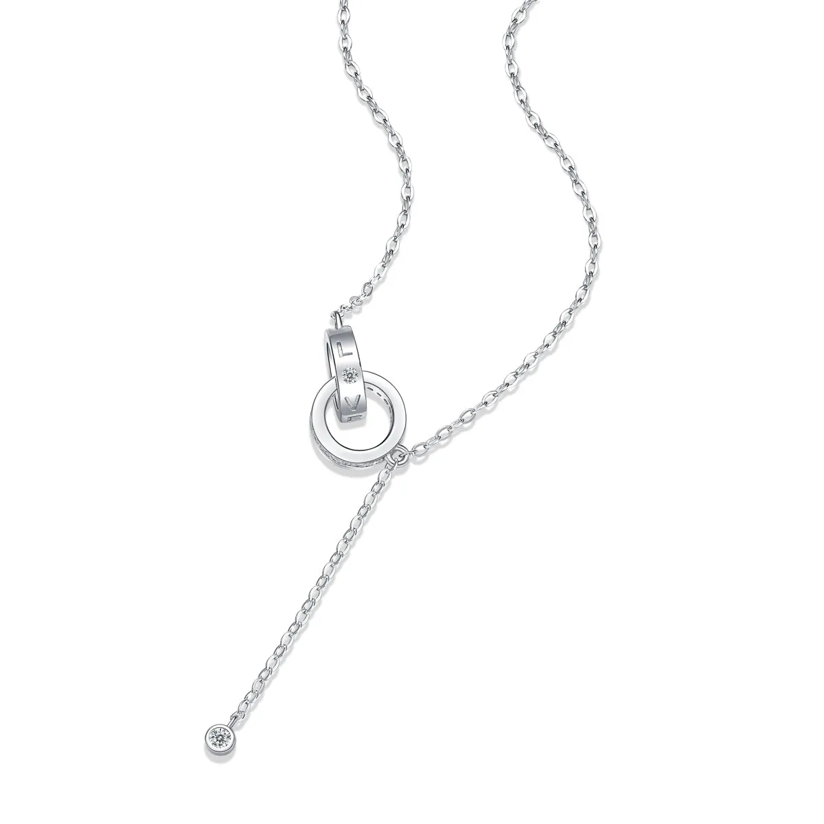 Moissanite Pendant Necklace for Women | 925 Sterling Silver with 18K Gold Plating | Interweaving of Love Design