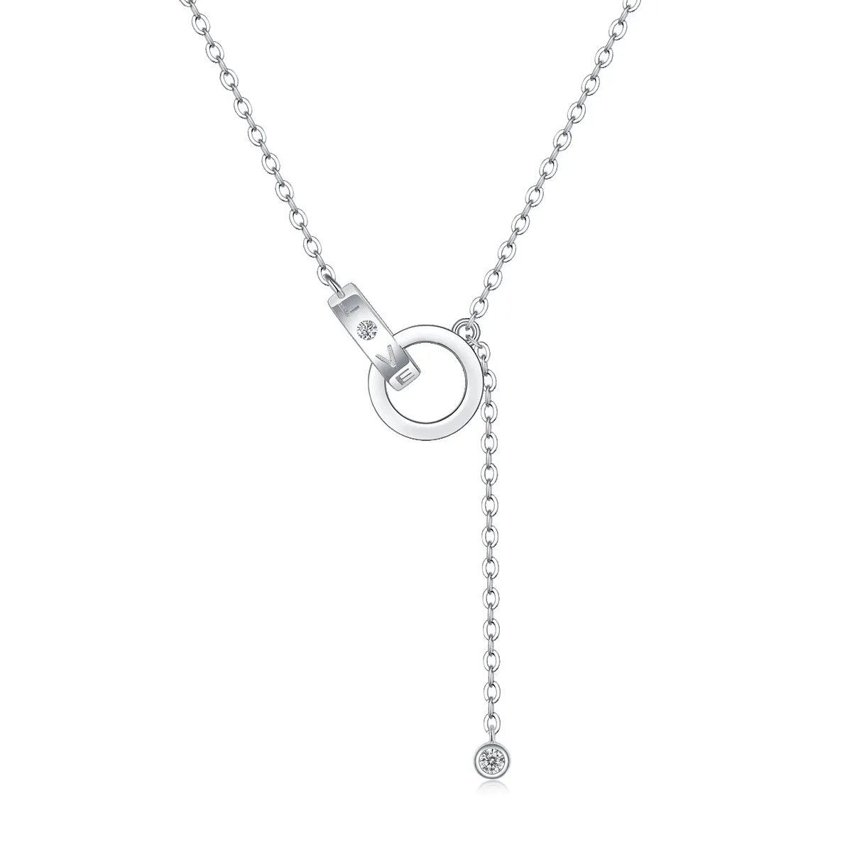 Moissanite Pendant Necklace for Women | 925 Sterling Silver with 18K Gold Plating | Interweaving of Love Design