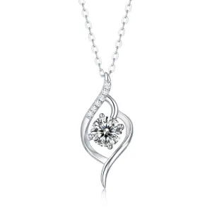 Moissanite Pendant Necklace for Women | 925 Sterling Silver with 18K Gold Plating | Love at first sight Design