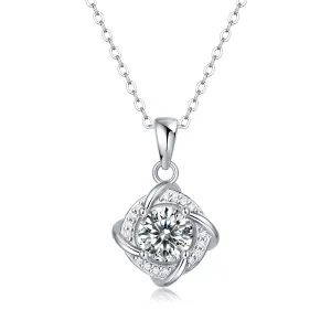 Moissanite Pendant Necklace for Women | 925 Sterling Silver with 18K Gold Plating | Surrounder Design