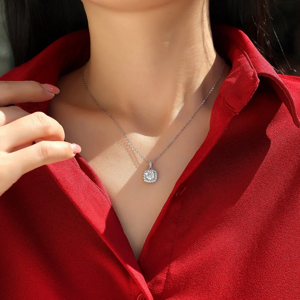 Moissanite Pendant Necklace for Women | 925 Sterling Silver with 18K Gold Plating | Universe Design