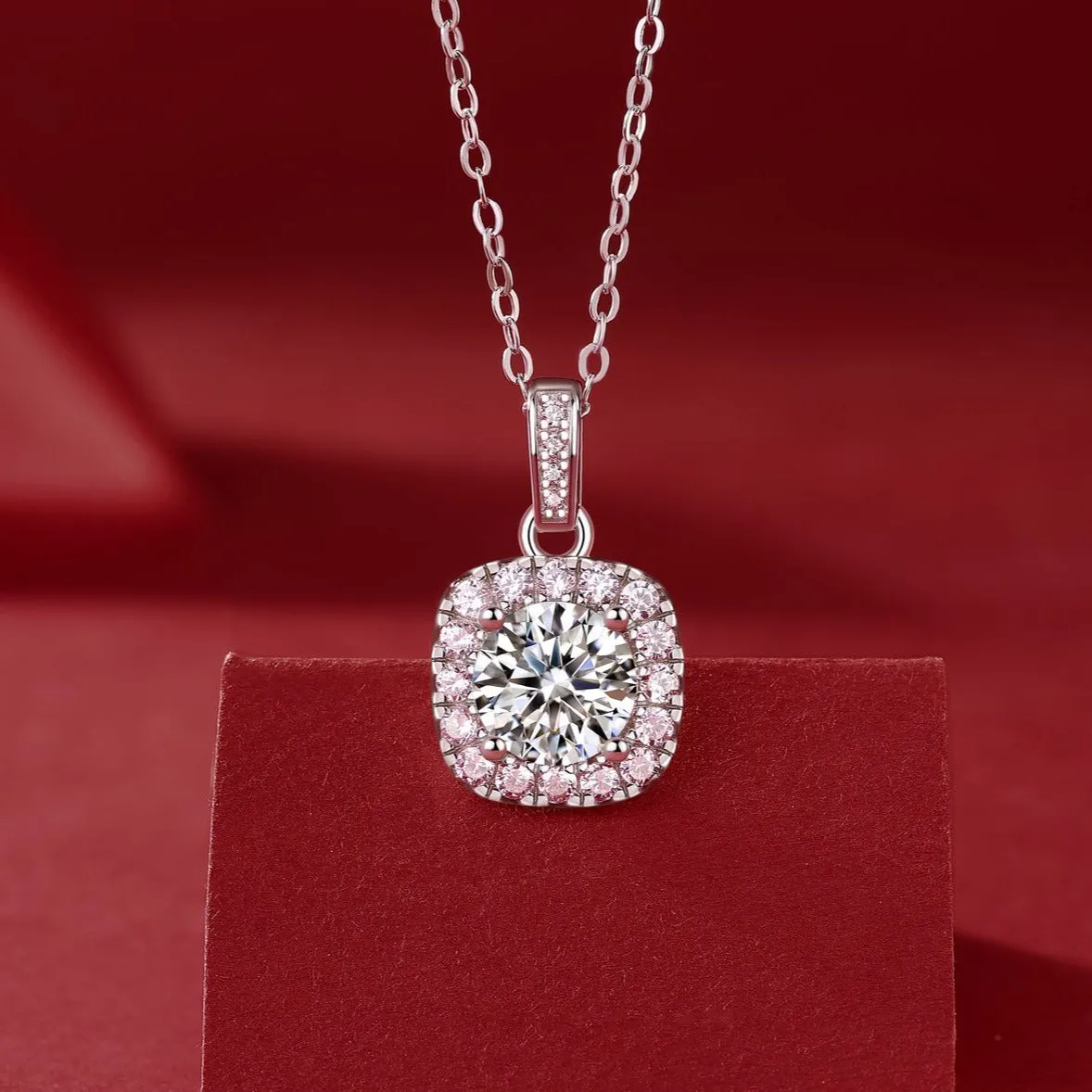Moissanite Pendant Necklace for Women | 925 Sterling Silver with 18K Gold Plating | Universe Design
