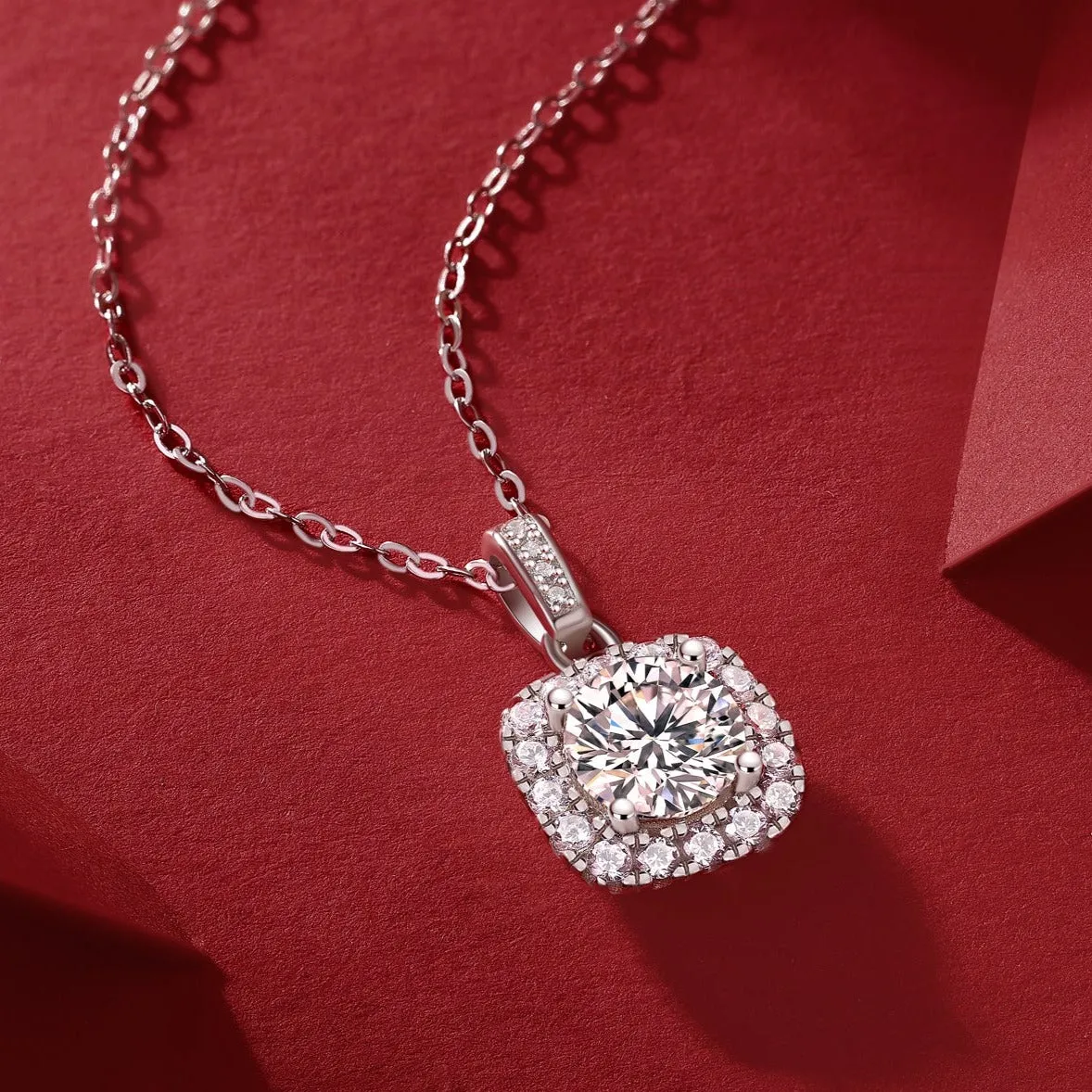 Moissanite Pendant Necklace for Women | 925 Sterling Silver with 18K Gold Plating | Universe Design