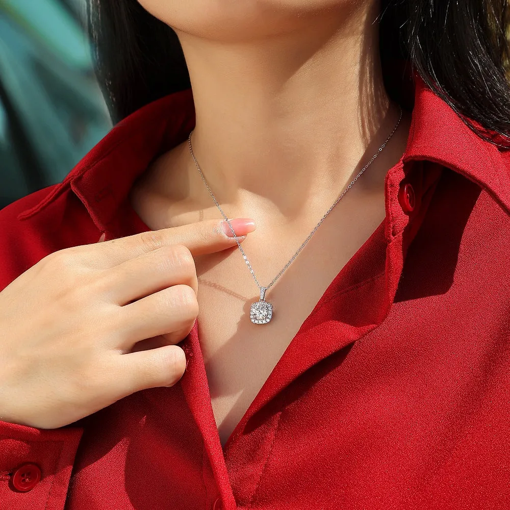 Moissanite Pendant Necklace for Women | 925 Sterling Silver with 18K Gold Plating | Universe Design