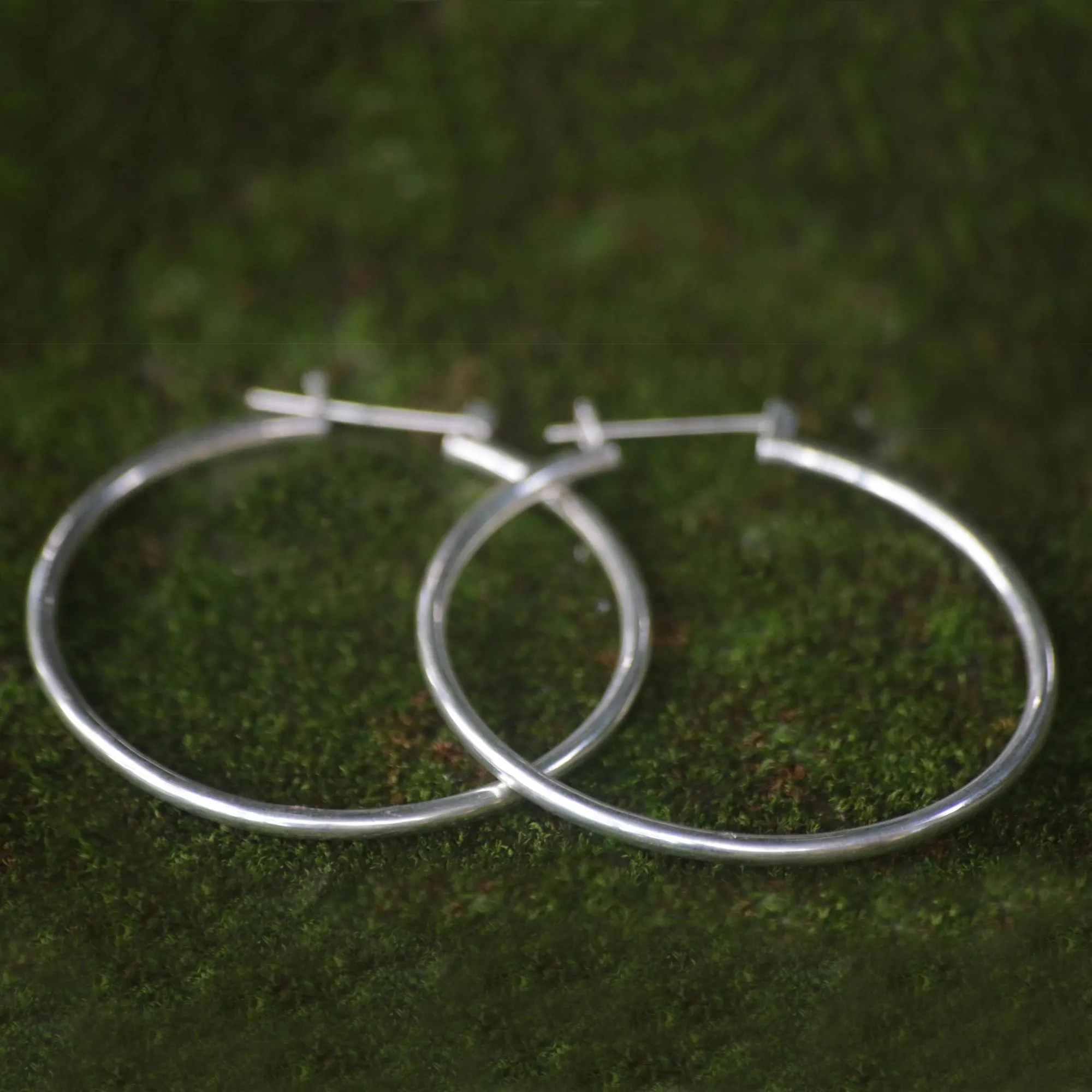 Moonlit Goddess Sterling Silver Hoop Earrings