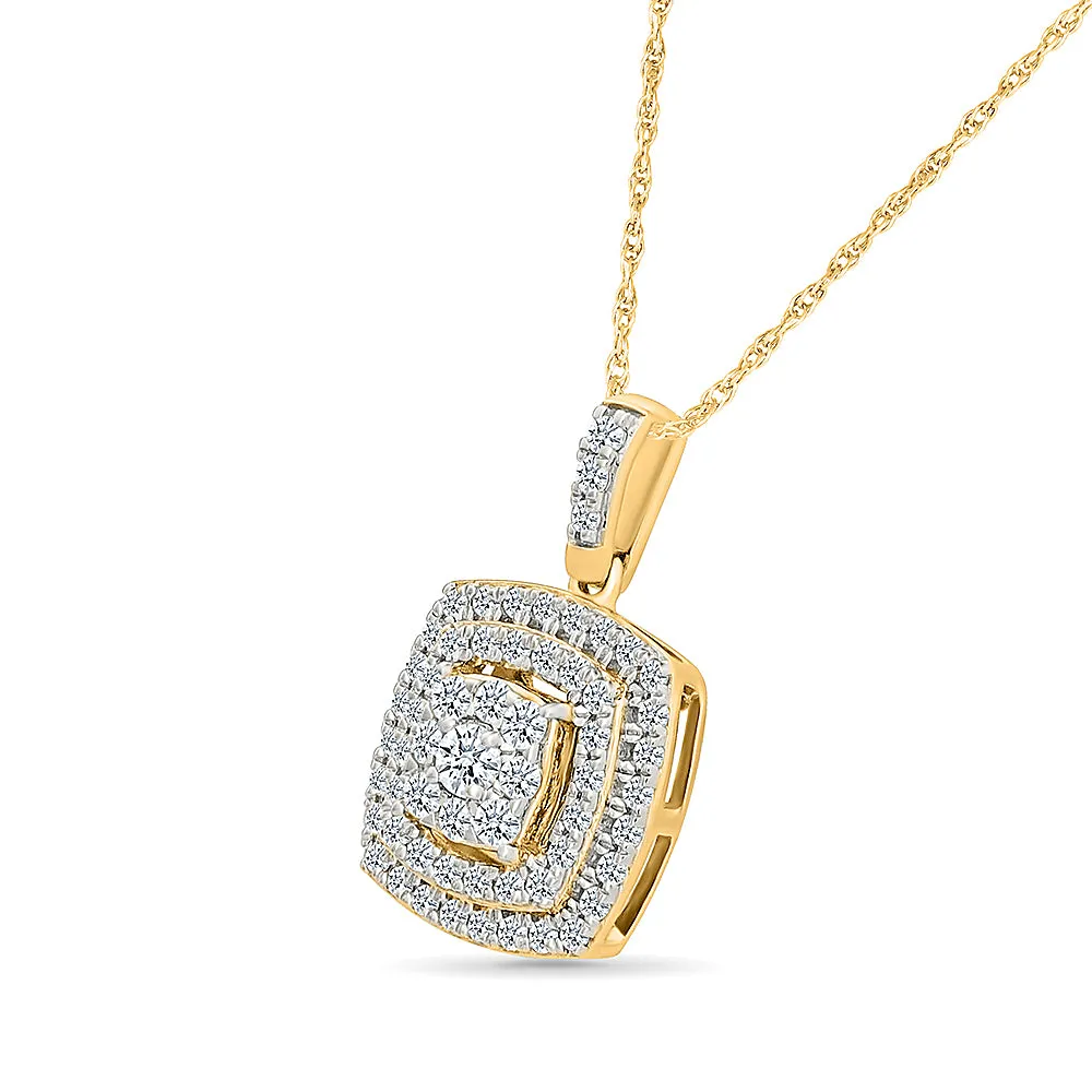 Multi-Row Diamond Pendant