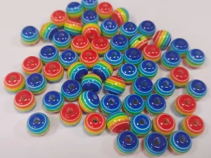 Multicolour Rainbow Ball Acrylic Beads- 8 mm