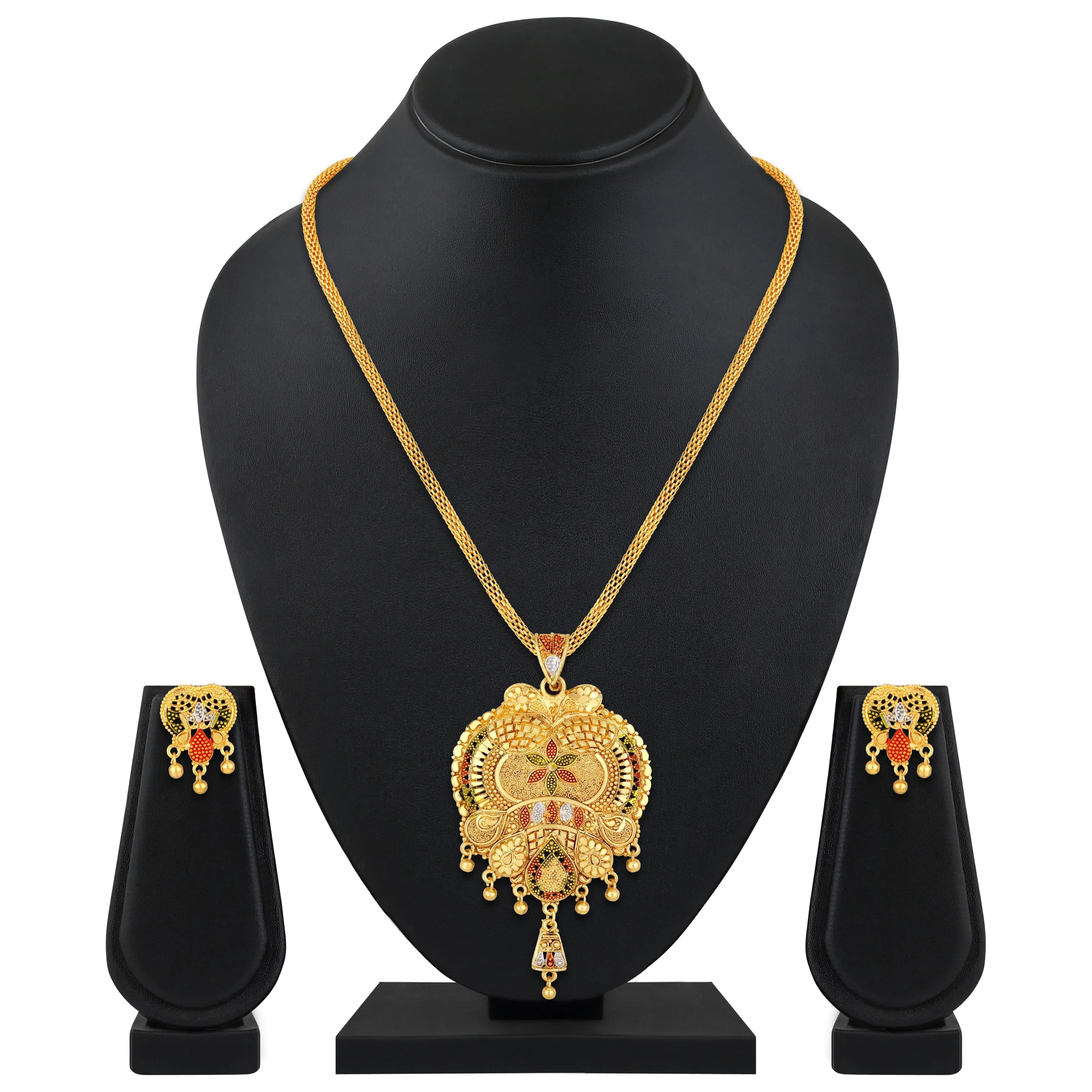 Multicoloured Meenakari Work Necklace Set