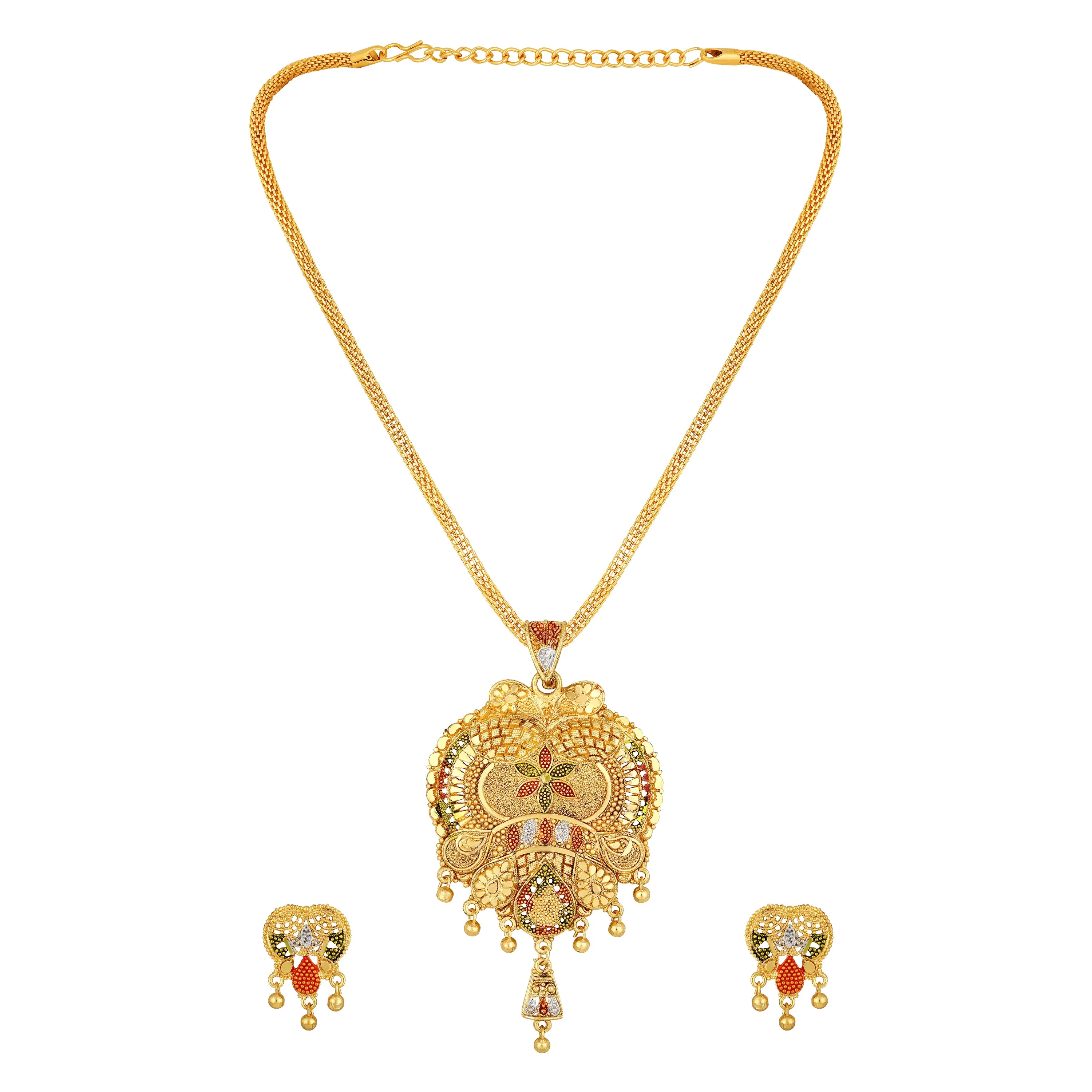 Multicoloured Meenakari Work Necklace Set