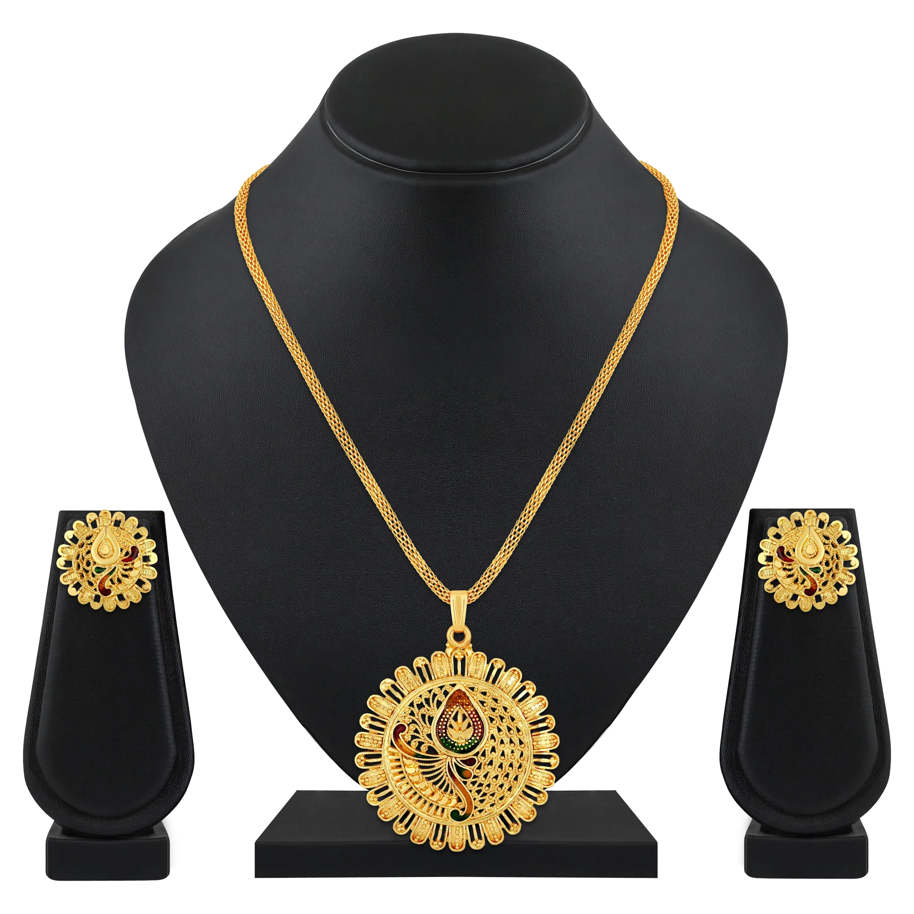 Multicoloured Meenakari Work Necklace Set