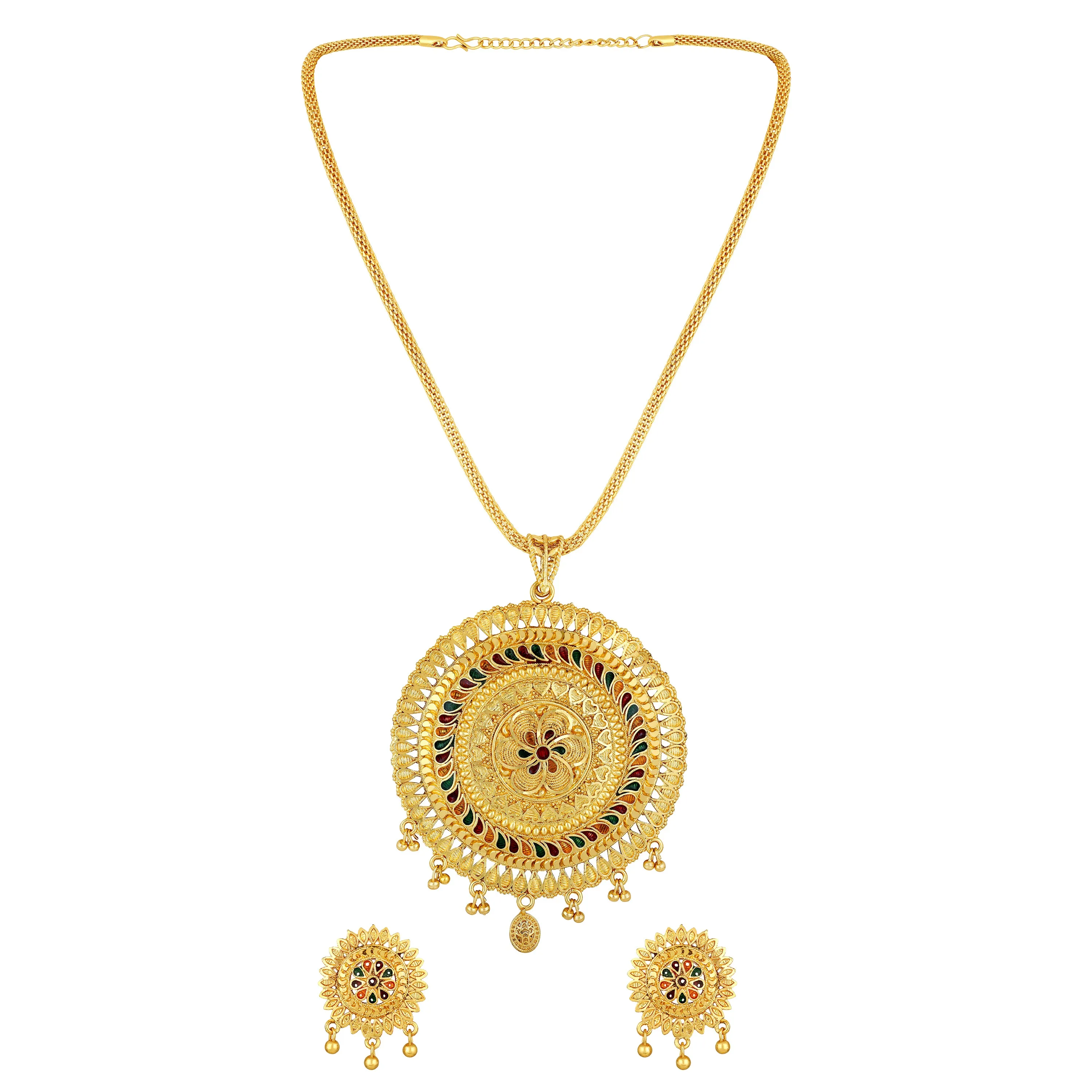 Multicoloured Meenakari Work Necklace Set