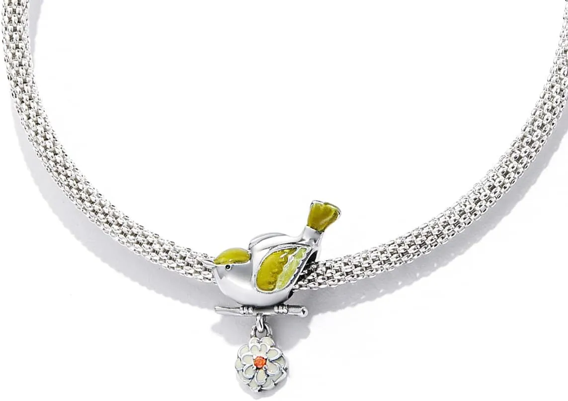 MUNDELL Authentic 925 Sterling Silver Mom Heart Shaped Pistol with Rose Charm Dala Horse Charm for Original Silver Bracelet or Bangle Jewelry Make Pendants