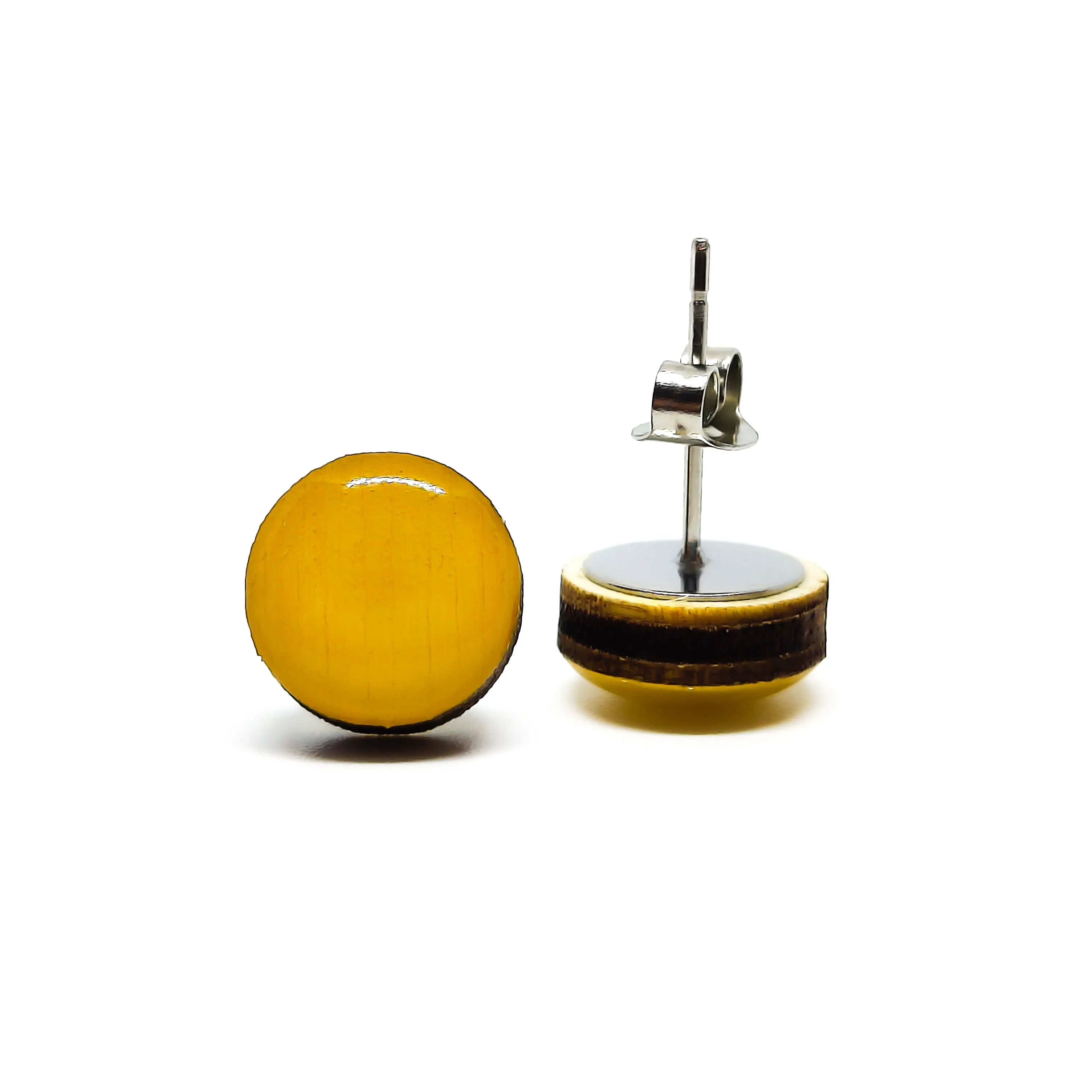 Mustard Yellow Stud Earrings by Candi Cove Designs