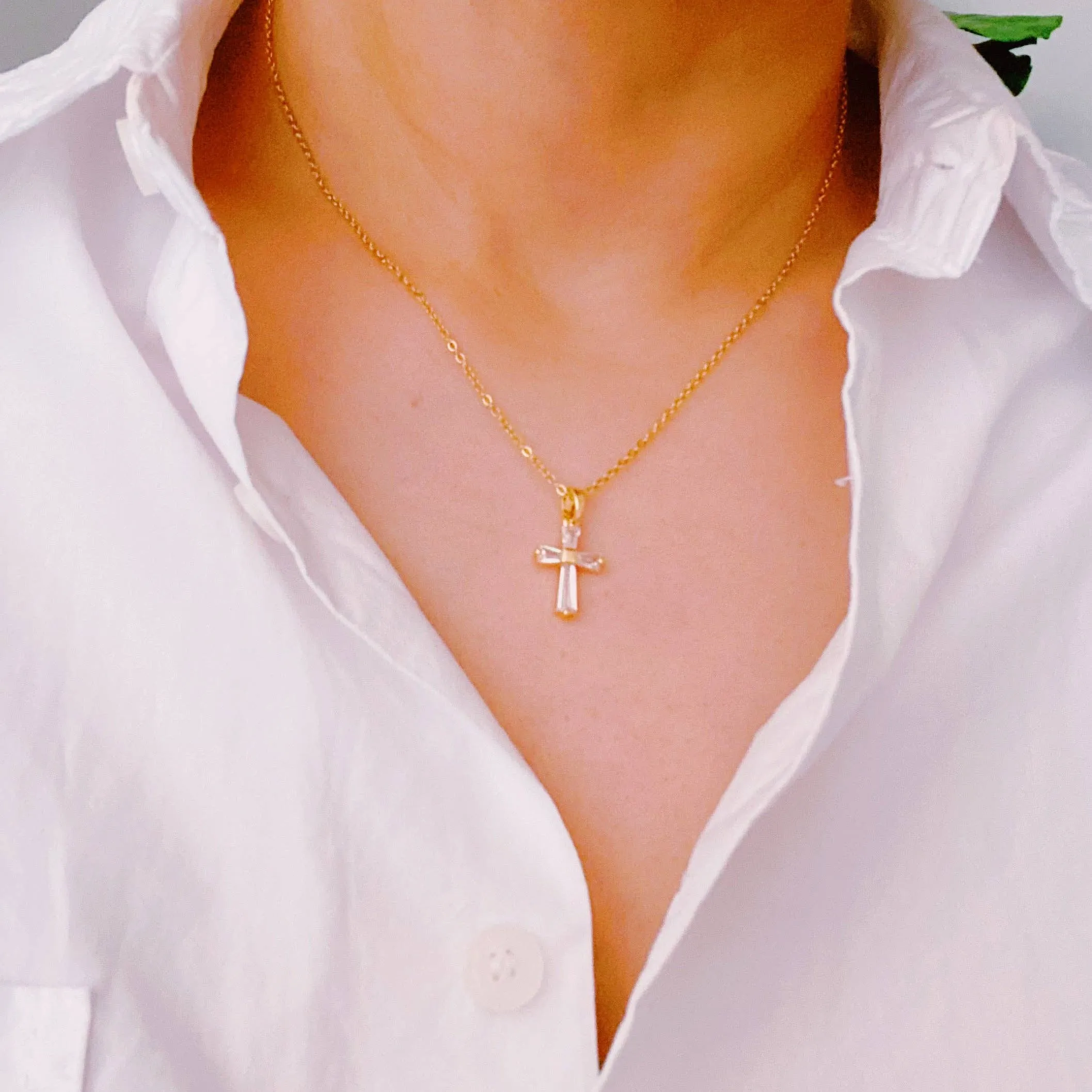 My Dear Crystal Cross Necklace