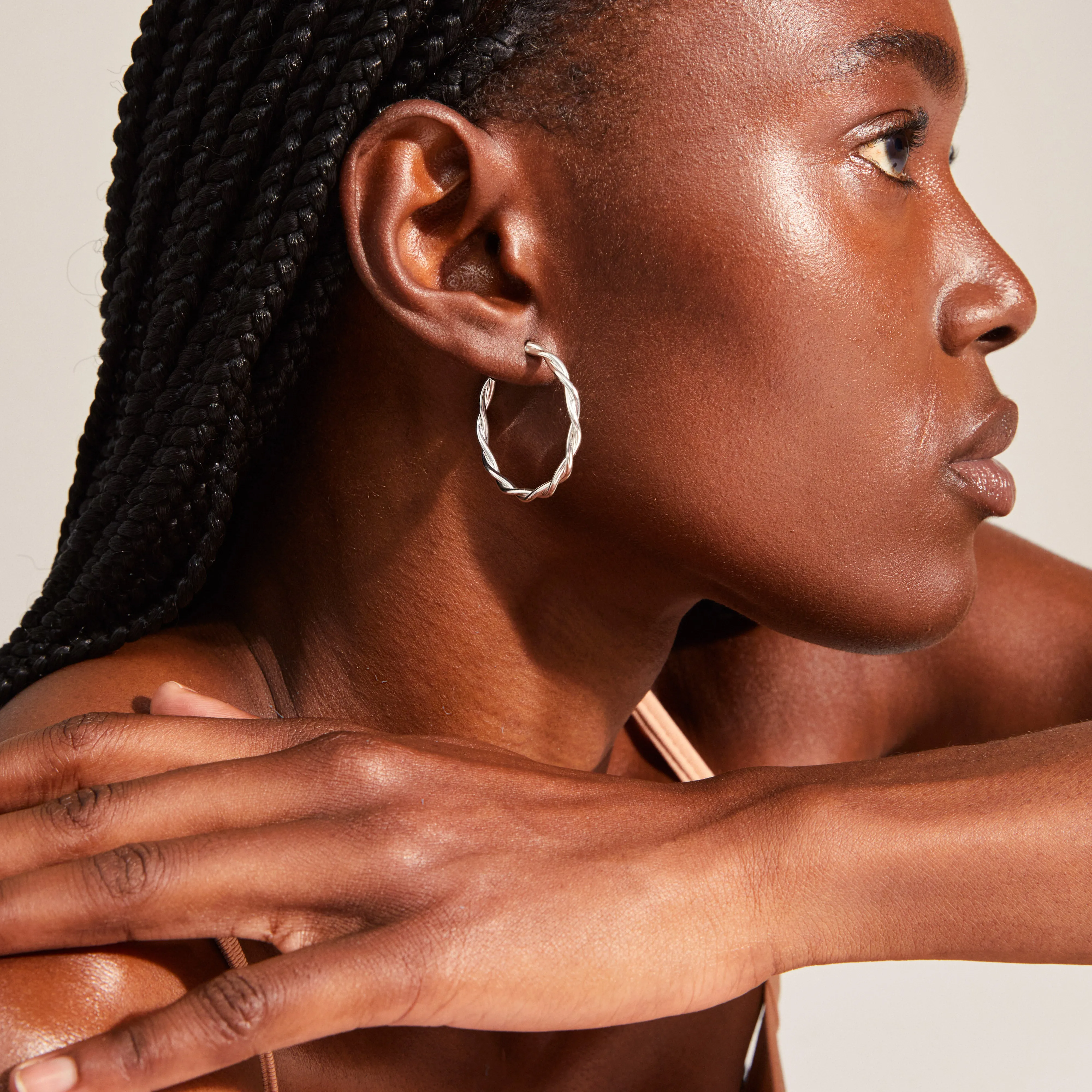 NAJA large hoop earrings silver-plated