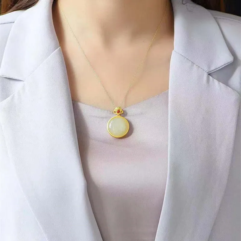Natural Hetian Yuyuan brand Pendant Necklace