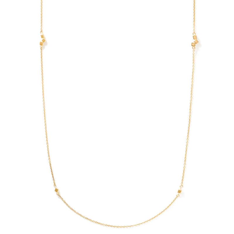 Necklace Dancing GeoCUBE® small chain long stainless steel gold