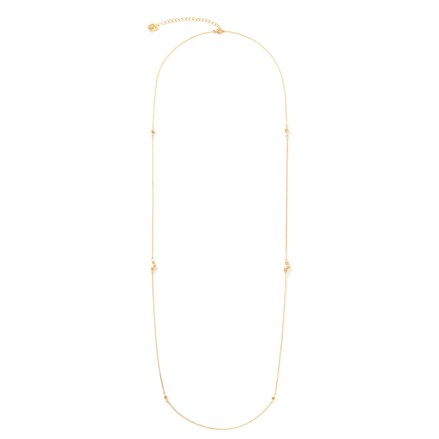 Necklace Dancing GeoCUBE® small chain long stainless steel gold