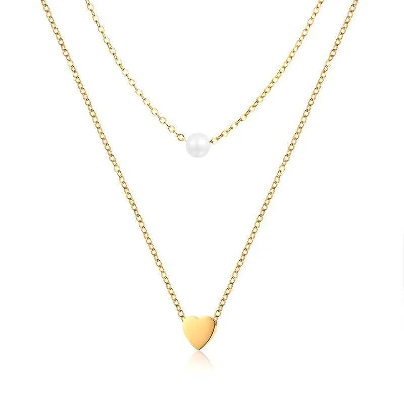 Necklace Stack Gold- Heart Charm
