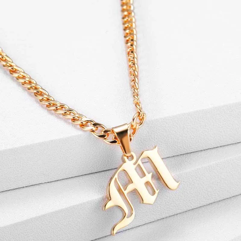 Necklace with initial pendant