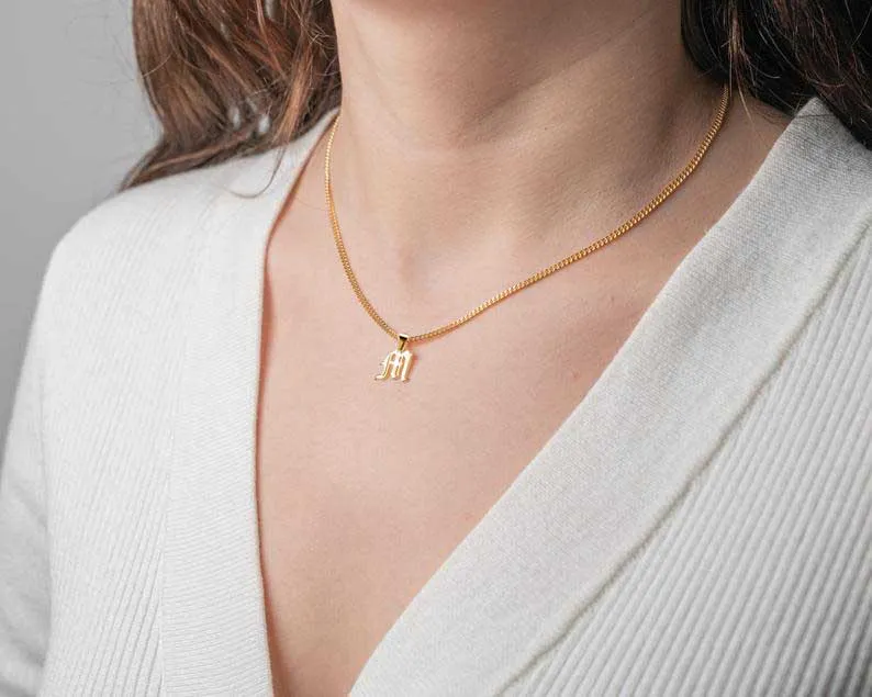 Necklace with initial pendant