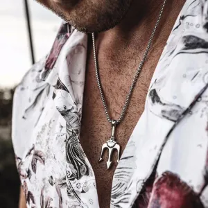Neptune Trident Pendant Necklaces for Men Boys