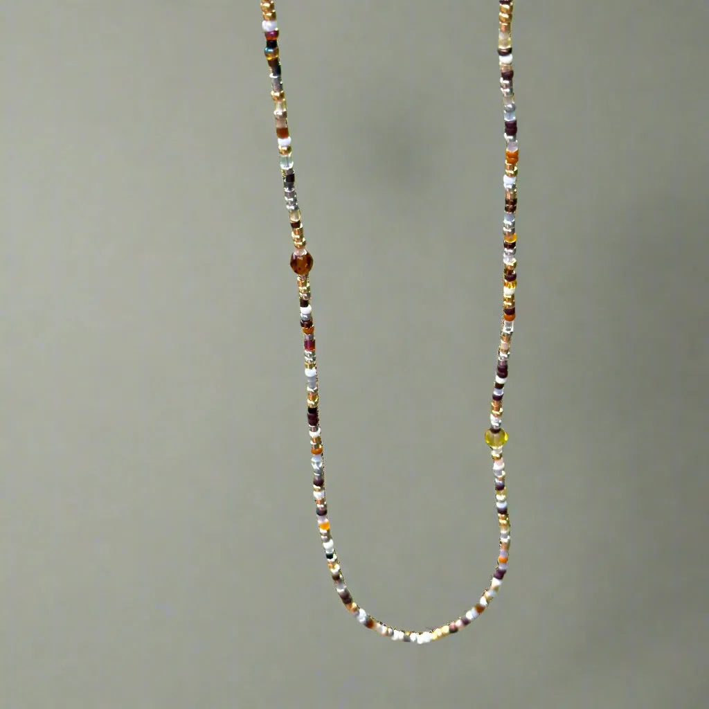 Neutral Colors Seed Bead Necklace