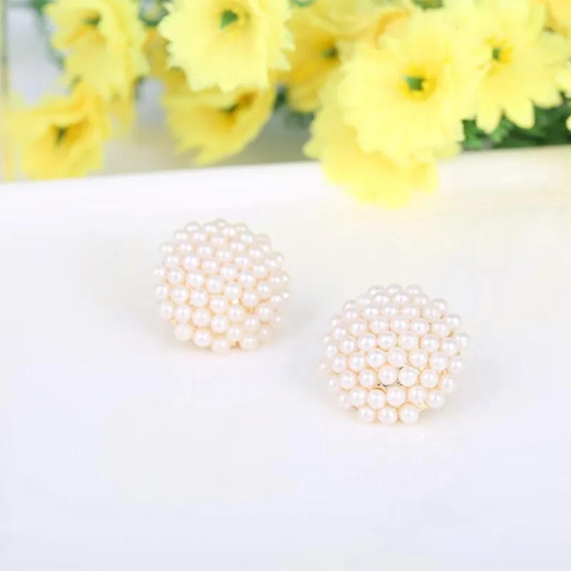 NEW Simple Pearl Clip On Earrings Charm Pendant