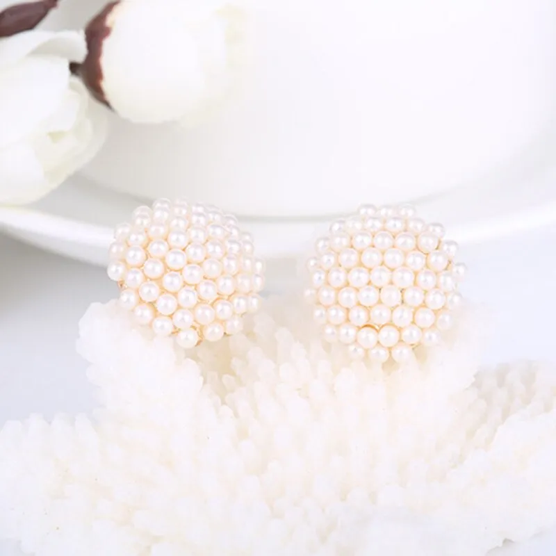 NEW Simple Pearl Clip On Earrings Charm Pendant