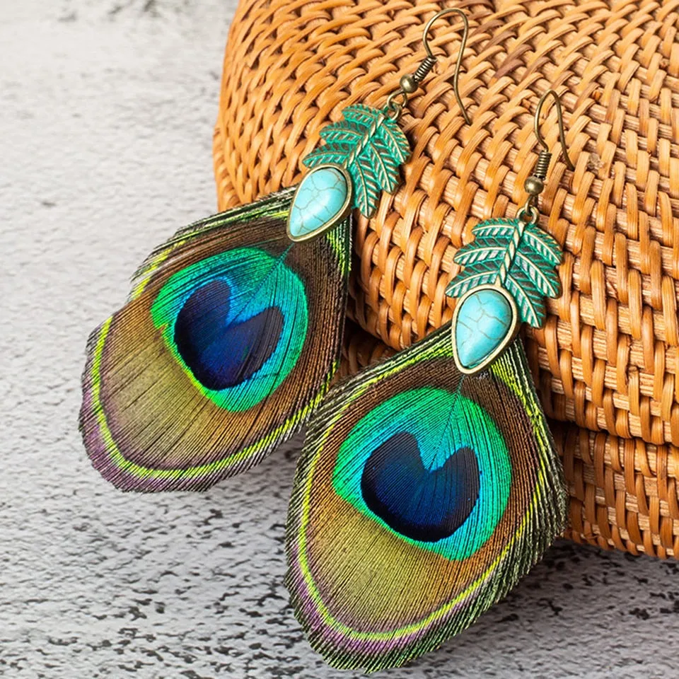 New Simple Retro Leaves Green Leaf Earrings