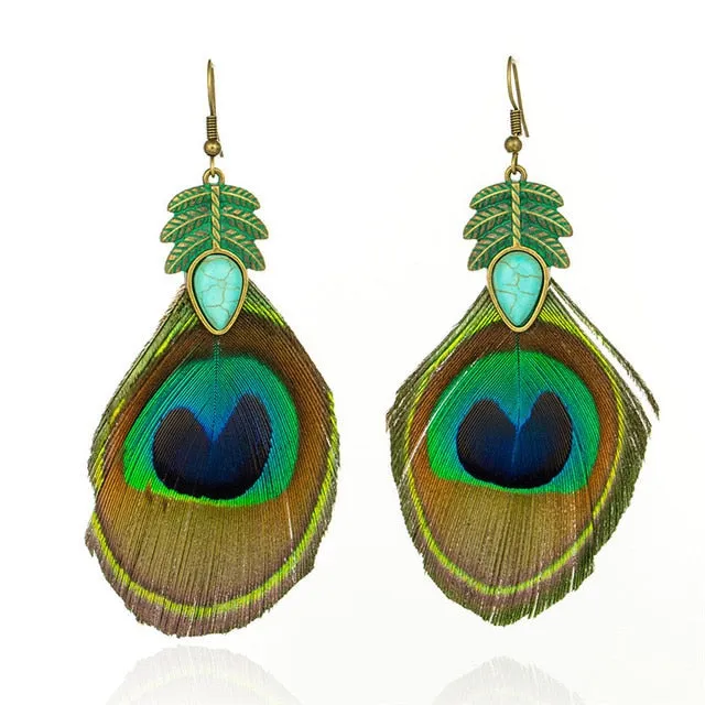 New Simple Retro Leaves Green Leaf Earrings