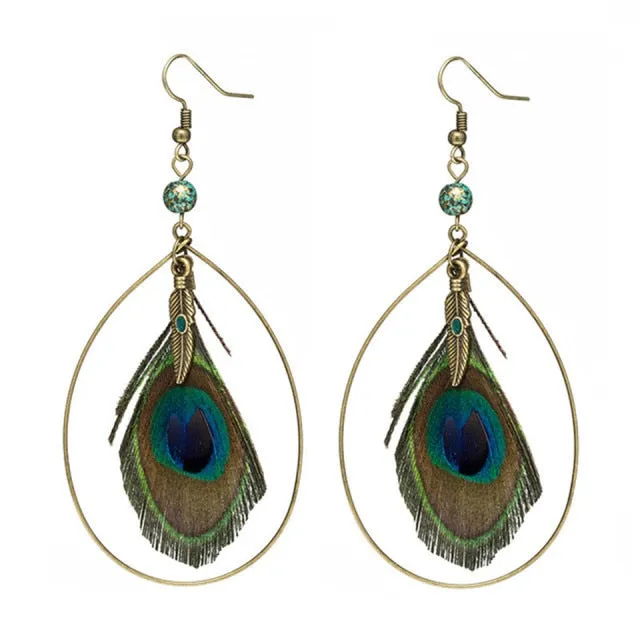 New Simple Retro Leaves Green Leaf Earrings