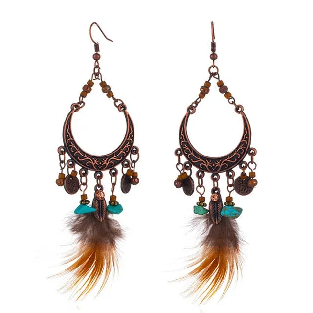 New Simple Retro Leaves Green Leaf Earrings